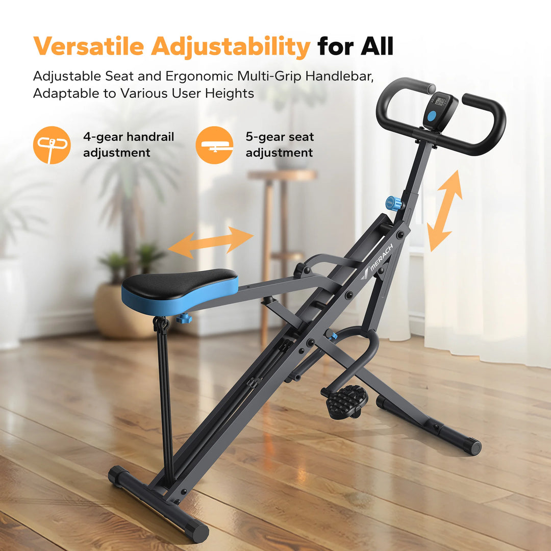 MERACH Squat Machine 2in1 Squat Rowing Machine Easy Setup Foldable Exercise Equipment Glute Trainer Machine Glutes Leg Home Fit