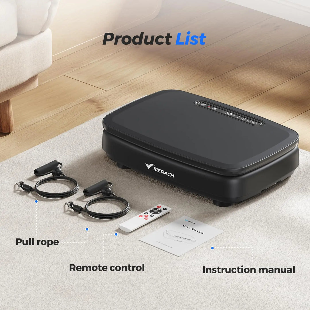 MERACH Vibration Plate Exercise Machine with Light Whole Body Workout Power Vibrate Platform Vibration Plate Lymphatic Drainage