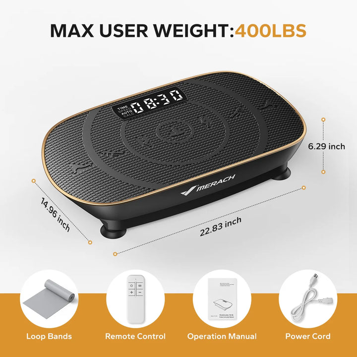 MERACH Vibration Plate CV30 Exercise Machine Whole Body Workout Power Vibrate Fitness Platform Vibration Weight Loss&Shaping