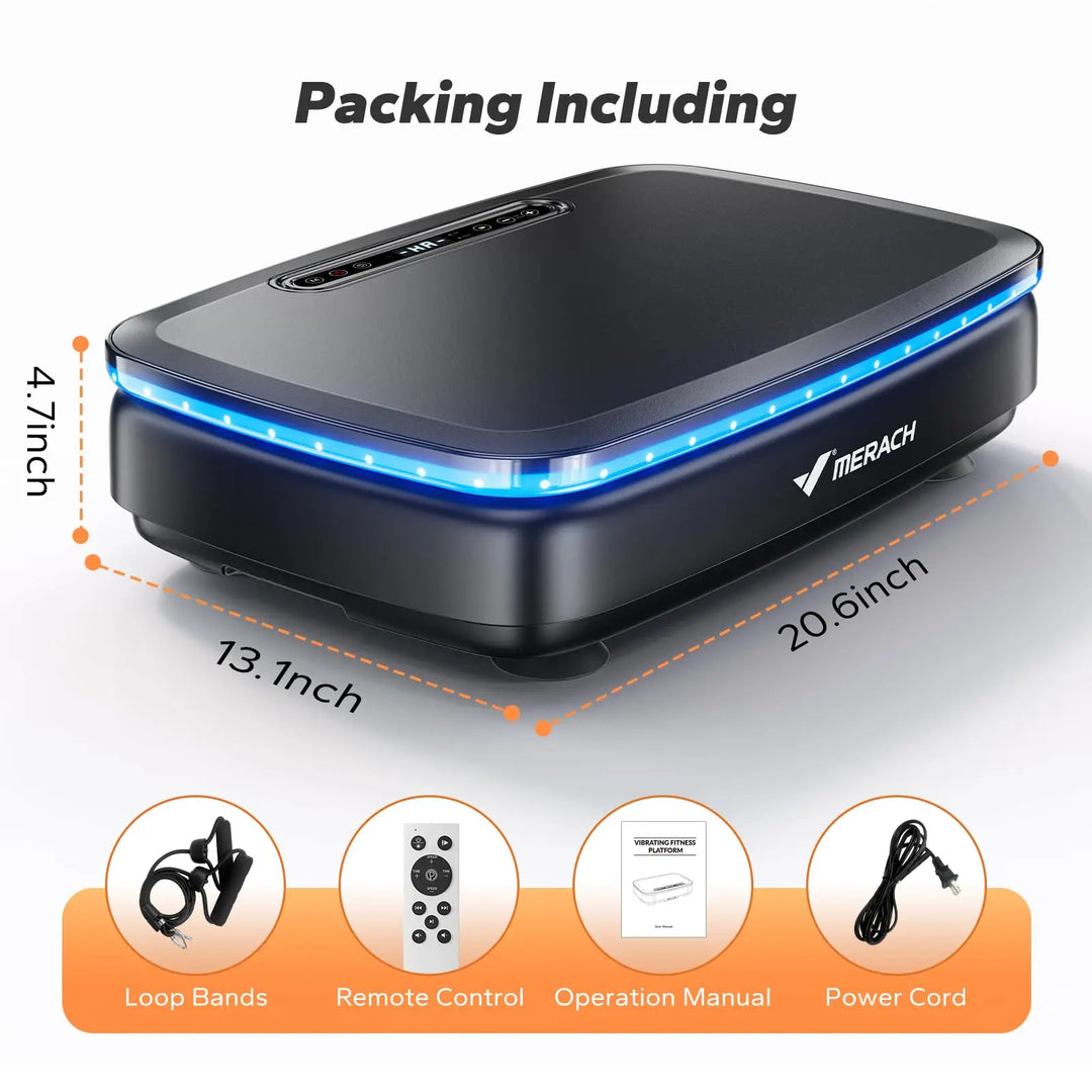 MERACH Vibration Plate Exercise Machine with Light Whole Body Workout Power Vibrate Platform Vibration Plate Lymphatic Drainage