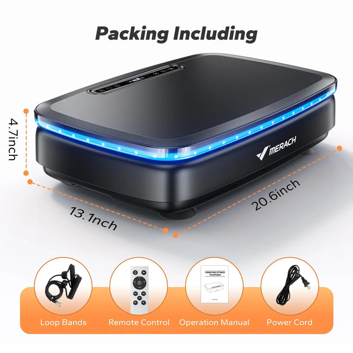 MERACH Vibration Plate Exercise Machine with Light Whole Body Workout Power Vibrate Platform Vibration Plate Lymphatic Drainage