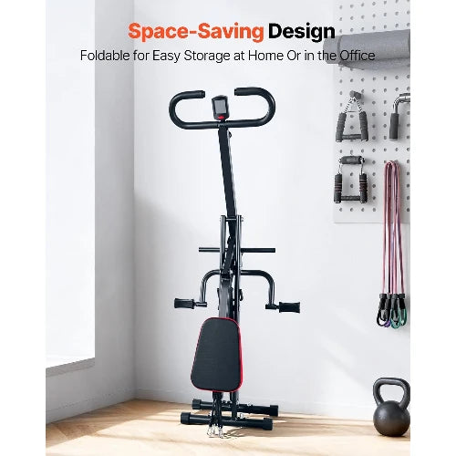 Foldable Deep Squat Rowing Machine with 2/3 High Strength Resistance Bands Glute Leg Trainer Home Workout Exercise Equipment