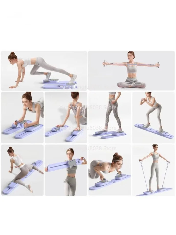 Durable Portable Multifunctional Pilates Reformer Board Folds Up for All Body Workouts in a Pilates Studio