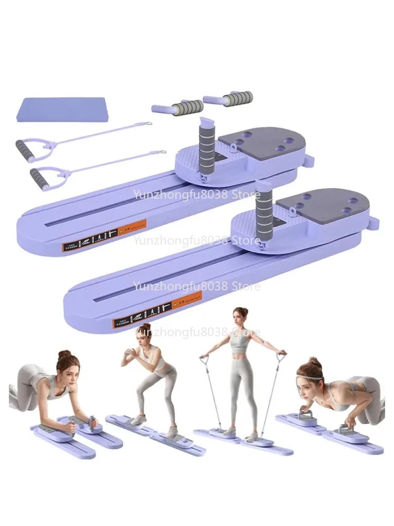Durable Portable Multifunctional Pilates Reformer Board Folds Up for All Body Workouts in a Pilates Studio