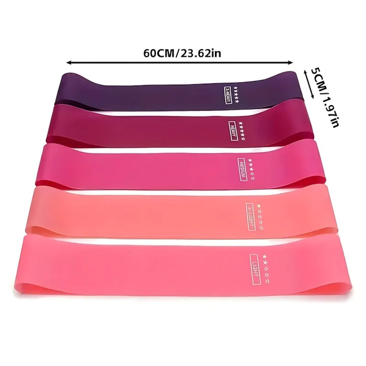 5 Piece Exercise Resistance Bands, Latex Loop Set. For Strength Training, Home & Travel