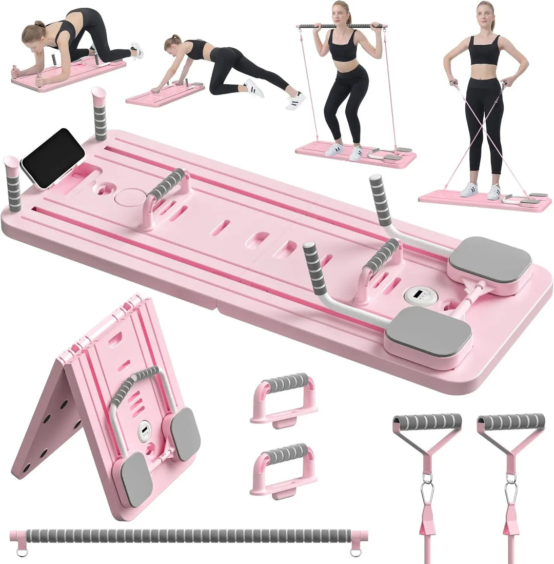 MultiFunctional Pilates Board Abs Abdominal Exercise Board Fitness Resistance Bands Rebound Leg Arm Back Train For Home Office