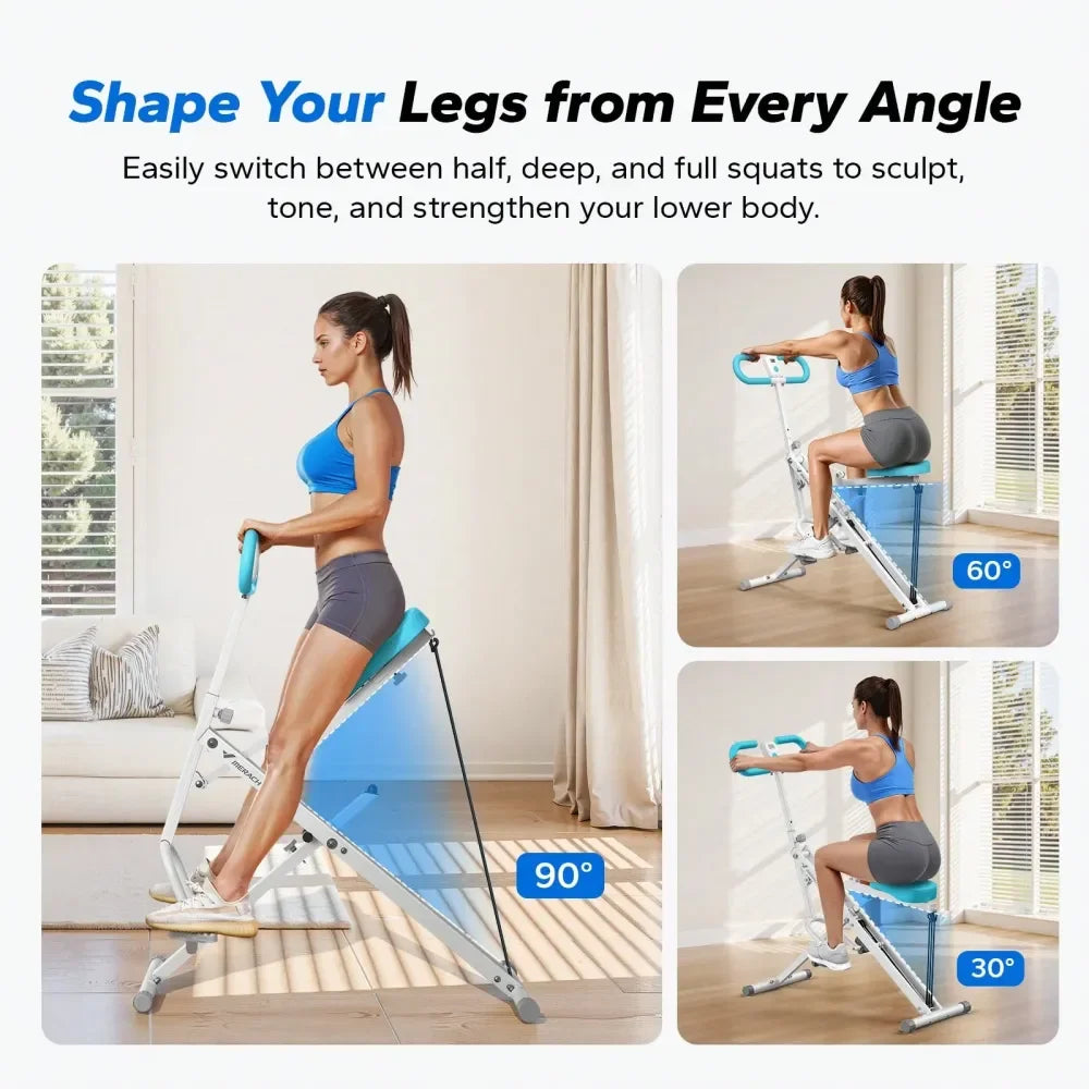 Squat Machine, 2 In 1 Squat Rowing Machine, Easy Setup Foldable Exercise Equipment, Glute Trainer Machine, Glutes Leg Home Worko