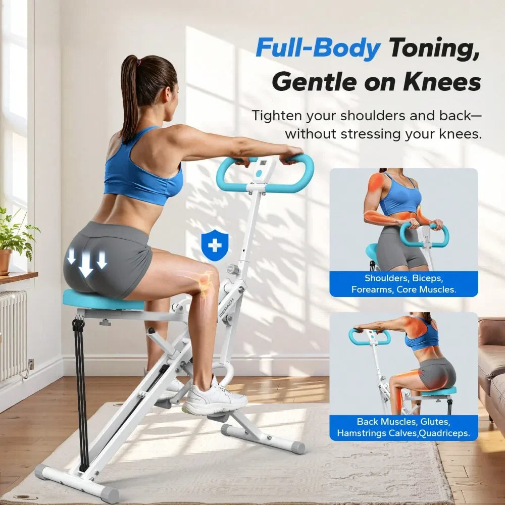 Squat Machine, 2 In 1 Squat Rowing Machine, Easy Setup Foldable Exercise Equipment, Glute Trainer Machine, Glutes Leg Home Worko
