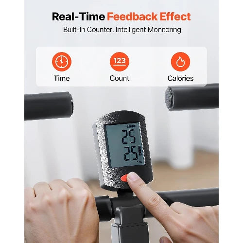 Foldable Deep Squat Rowing Machine with 2/3 High Strength Resistance Bands Glute Leg Trainer Home Workout Exercise Equipment