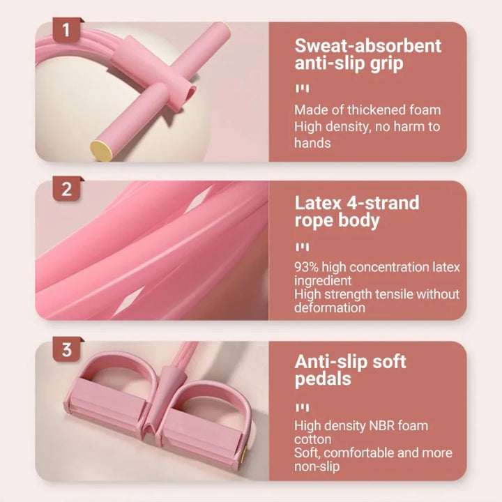 6-Tube Resistance Band Multi Function Tension Rope Fitness Bands 6-Tube Elastic Yoga Pedal Puller For Sports Exercises At Gym