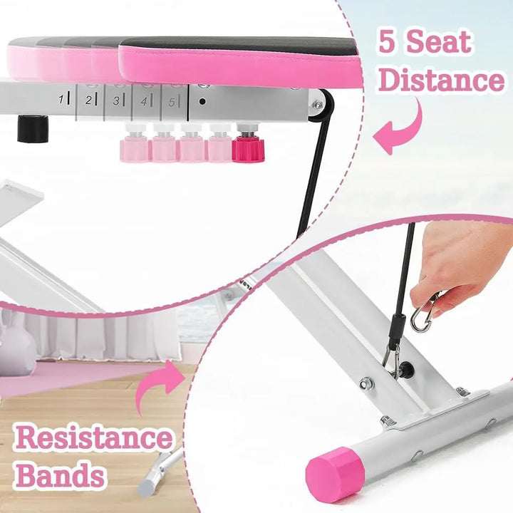 Foldable Deep Squat & Rowing Machine for Women, Adjustable Resistance Home Exercise Device for Glute, Leg and Cardio Workout