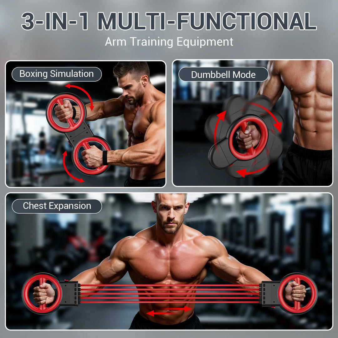 3 IN 1 Burn Machine,360° Rotatable Forearm Trainer,Chest Expansion,One-Handed Centrifugal Exercise,Adjustable 5 Level Resistance