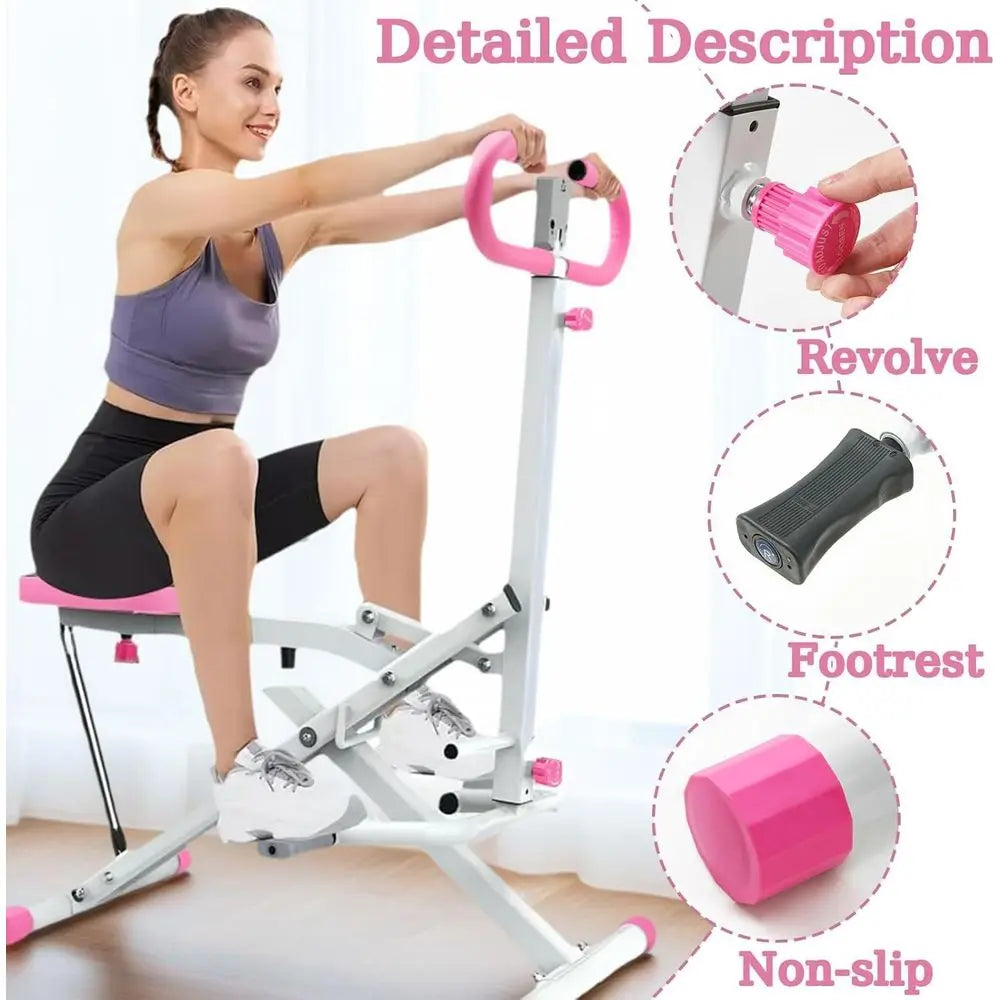 Foldable Deep Squat & Rowing Machine for Women, Adjustable Resistance Home Exercise Device for Glute, Leg and Cardio Workout